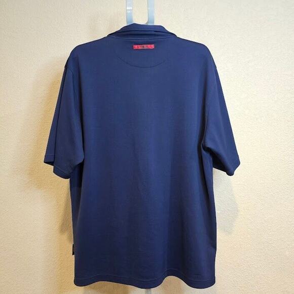 XL Nike Dri-Fit Team Kansas University Polo Shirt Men's Navy Button/Snap Collar - Picture 6 of 10